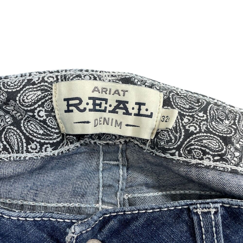 Ariat‎ 32S Real Denim Cotton Blend Straight Leg Jeans (loose thread) - Picture 3 of 7